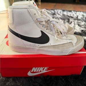 Nike High-Top Sneakers in White and Black